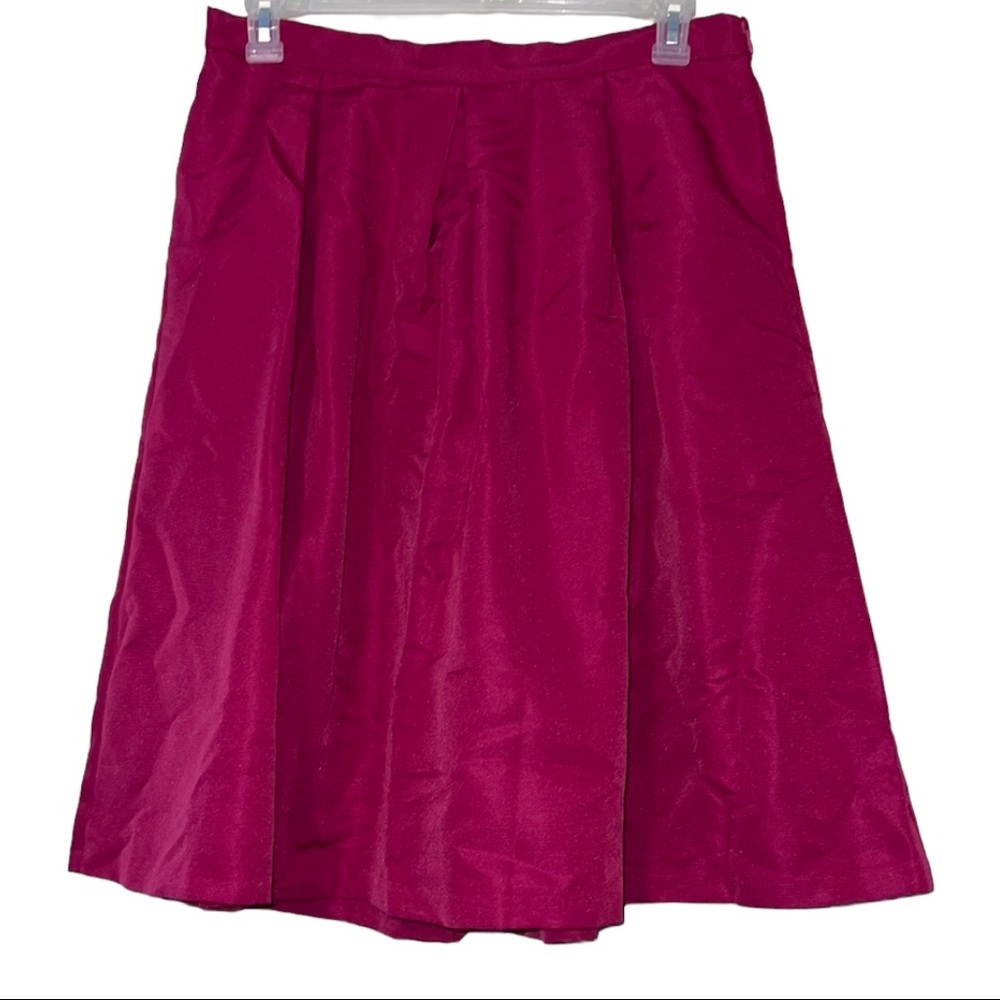 New York & Company size 14 midi skirt fuchsia zip side one pocket lined nwt